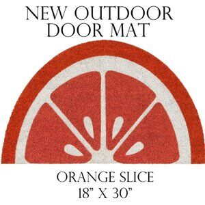 New Mainstays Outdoor Mat Orange Slice 18" x 30" Half Circle Semi-circle Made fr